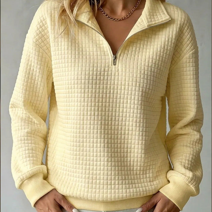 Tina | Quilted Quarter-Zip Sweater