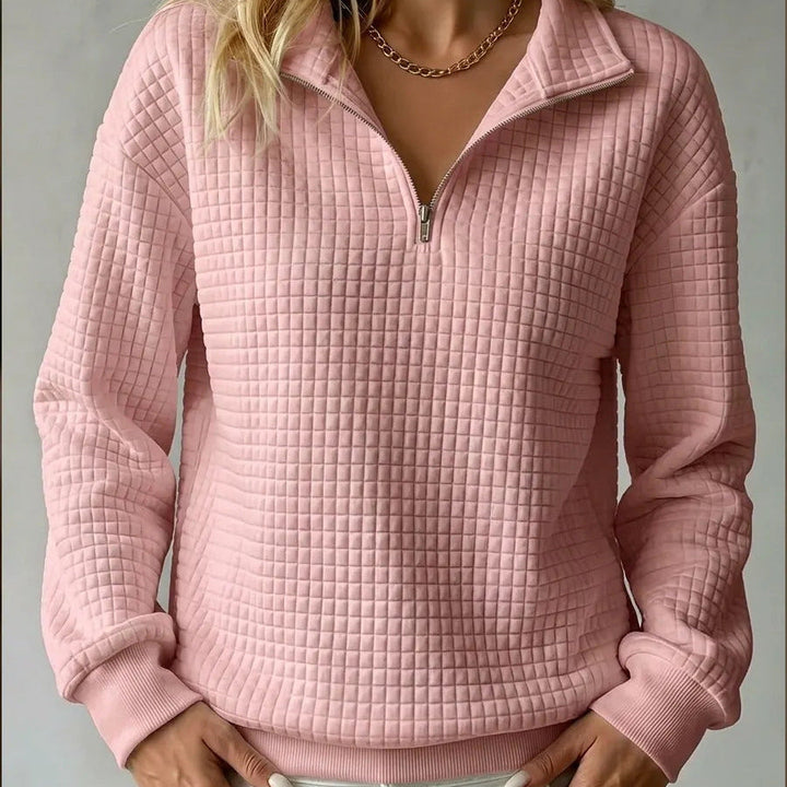 Tina | Quilted Quarter-Zip Sweater